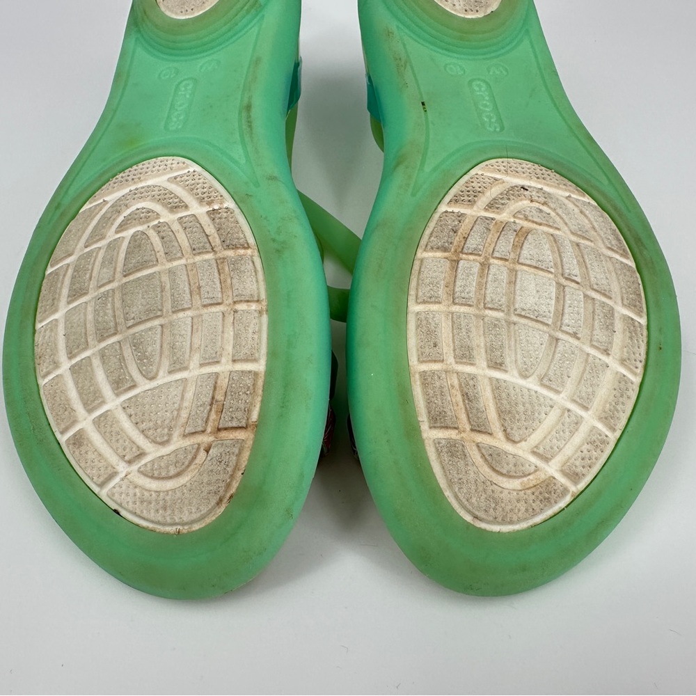 Crocs Isabella Strappy Jelly Slip On Sandals Womens 10 Green Flats Shoes 205150 - Picture 11 of 15